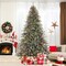 Artificial Christmas Tree Pre-Lit Hinged Holiday Tree with 360° Quick Power Connector